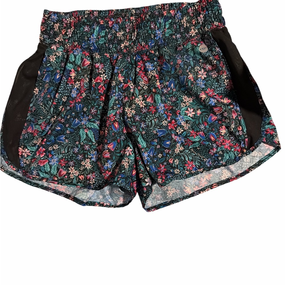 Dip Floral Athletic Shorts - Black and Multicolor